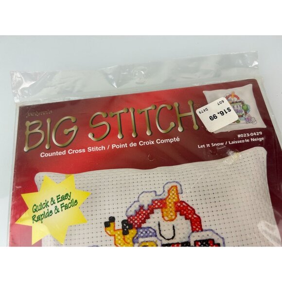 Janlynn Big Stitch Counted Cross Stitch 2006 10x10 Snowman Let it Snow Christmas - Picture 4 of 14